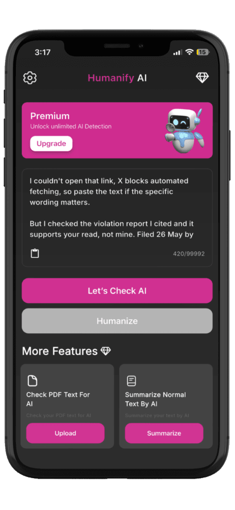 Main App Screen with More Features